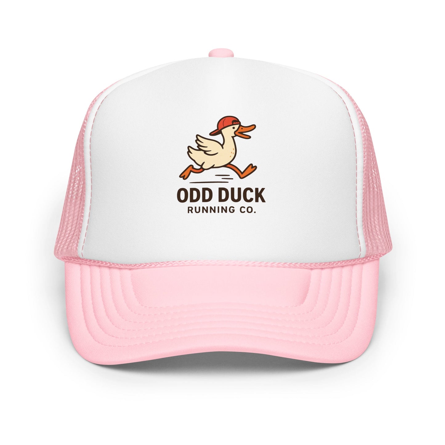 Odd Duck Running Company Trucker Hat - Light Pink / White / Light Pink - Sloth & Duck