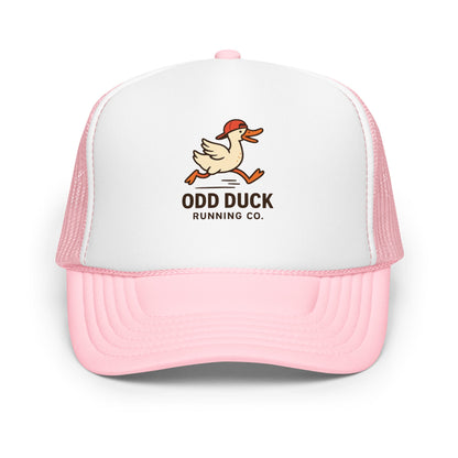 Odd Duck Running Company Trucker Hat - Light Pink / White / Light Pink - Sloth & Duck