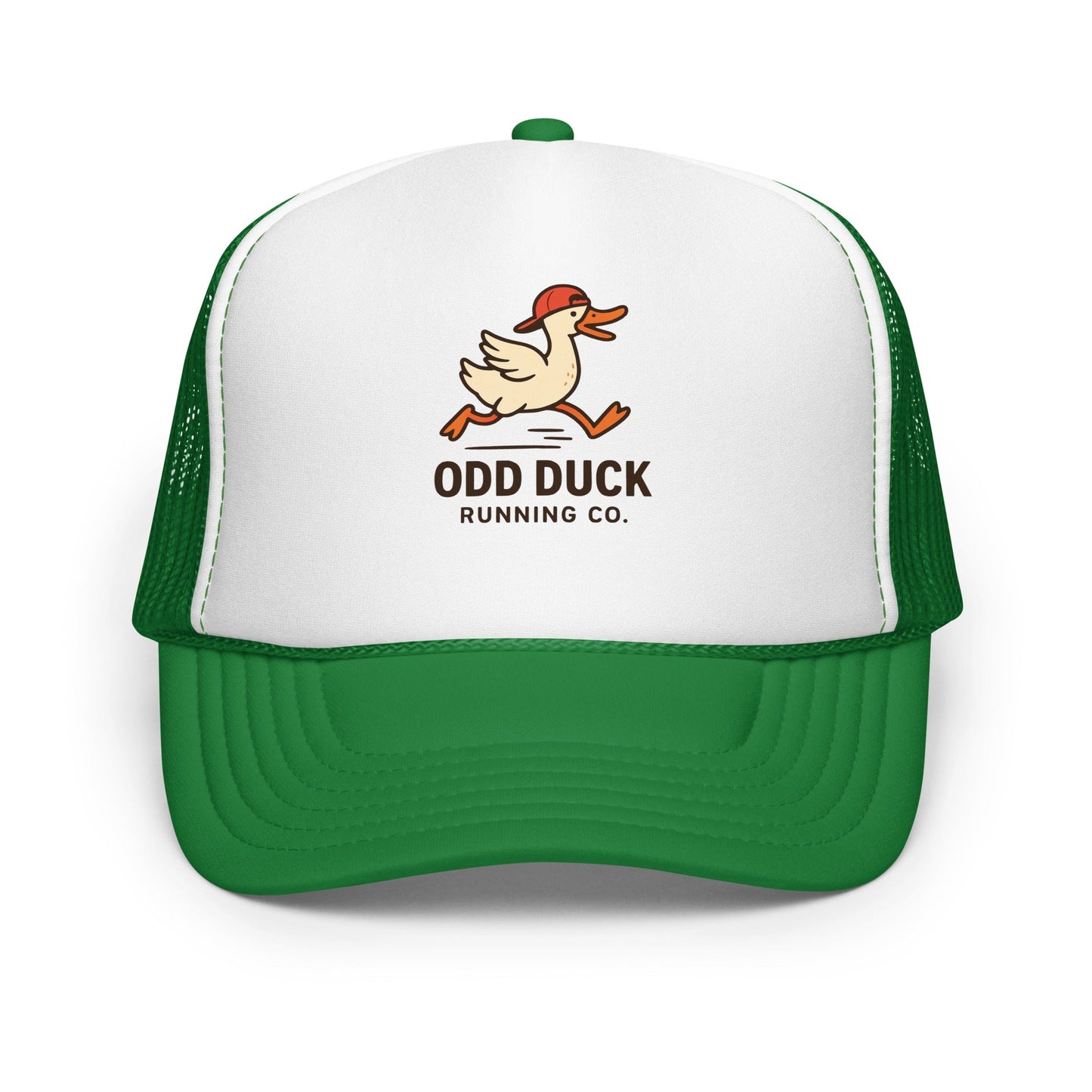 Odd Duck Running Company Trucker Hat - Kelly/ White/ Kelly - Sloth & Duck
