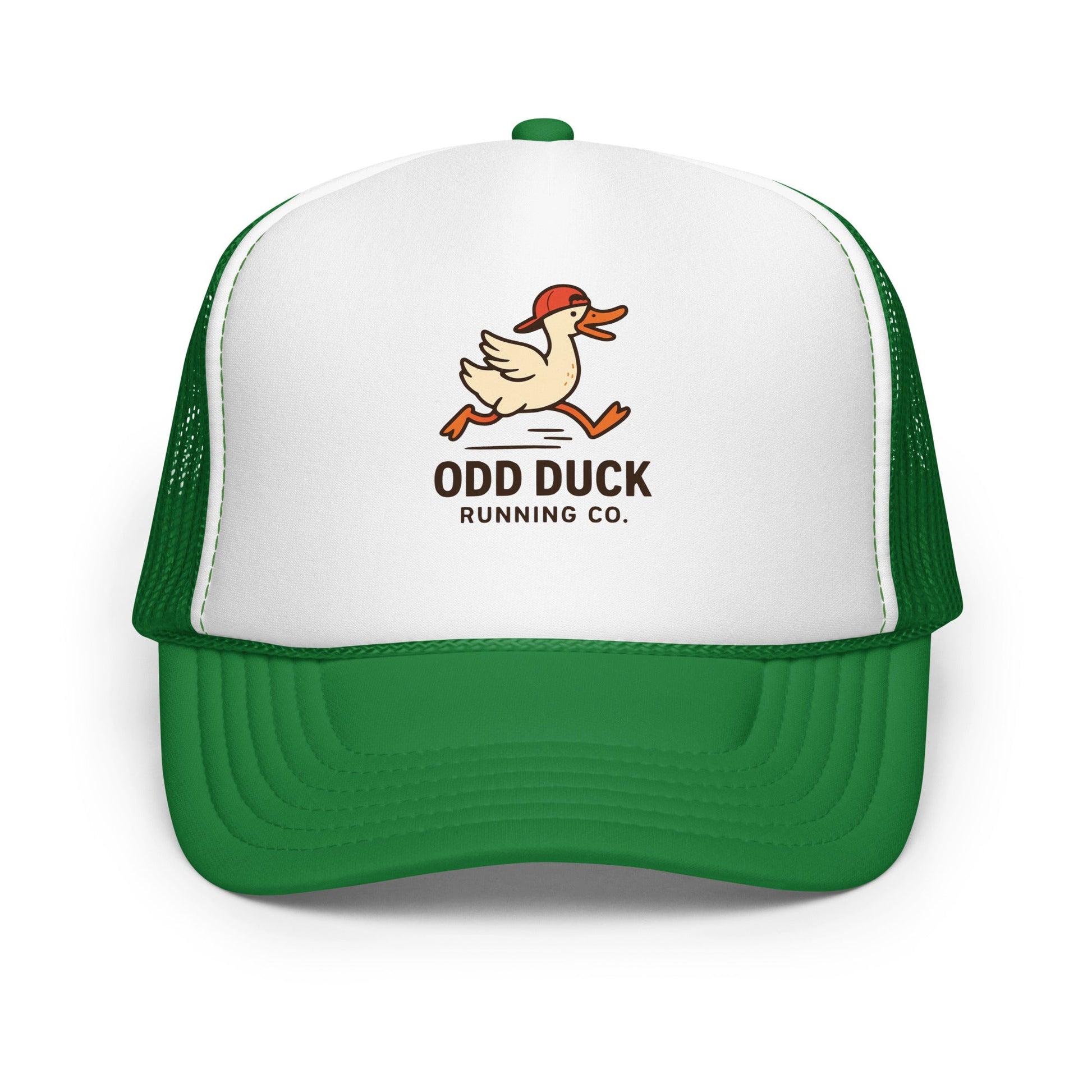 Odd Duck Running Company Trucker Hat - Kelly/ White/ Kelly - Sloth & Duck