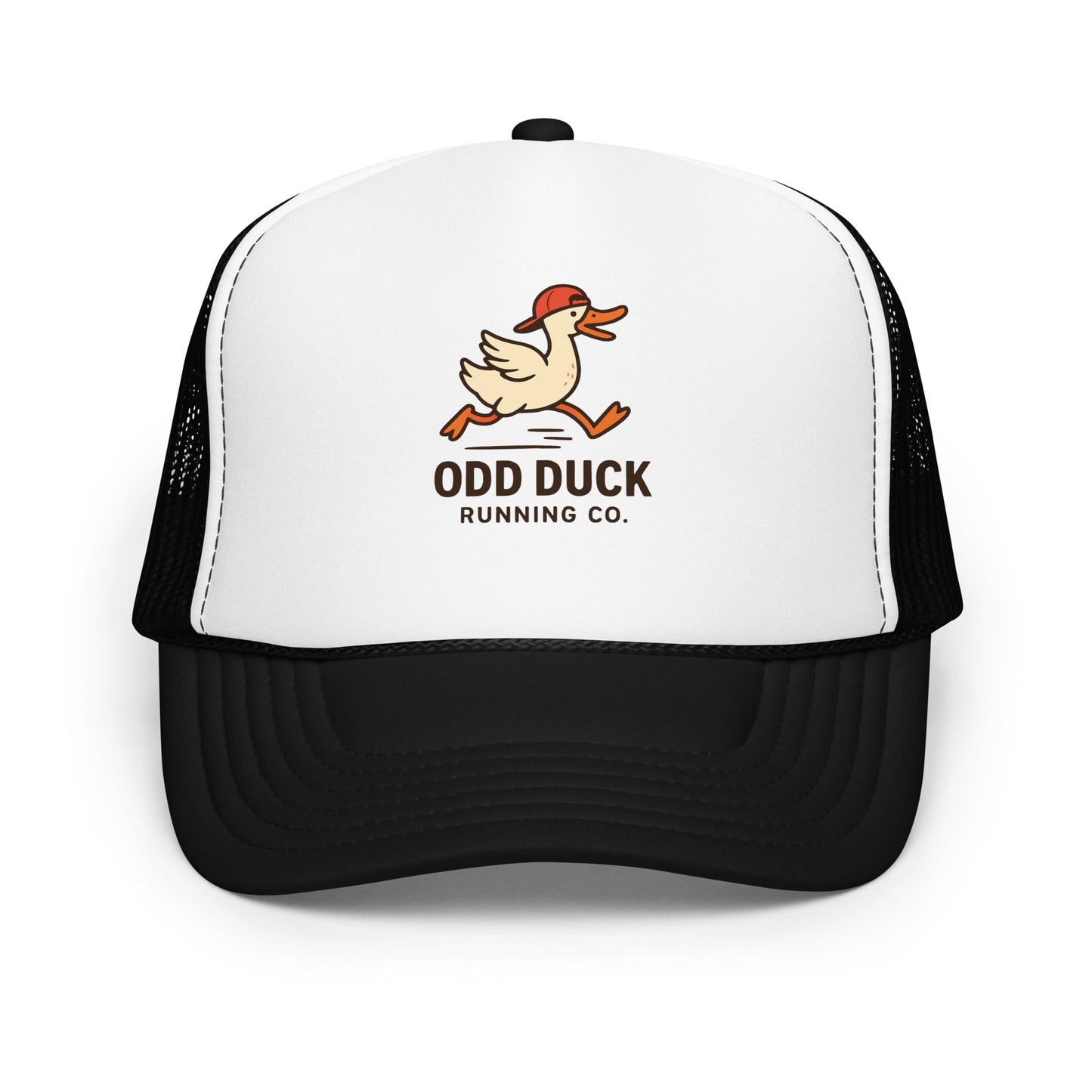 Odd Duck Running Company Trucker Hat - Black / White / Black - Sloth & Duck