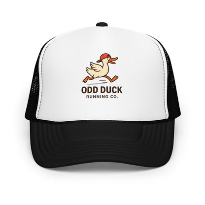 Odd Duck Running Company Trucker Hat - Black / White / Black - Sloth & Duck