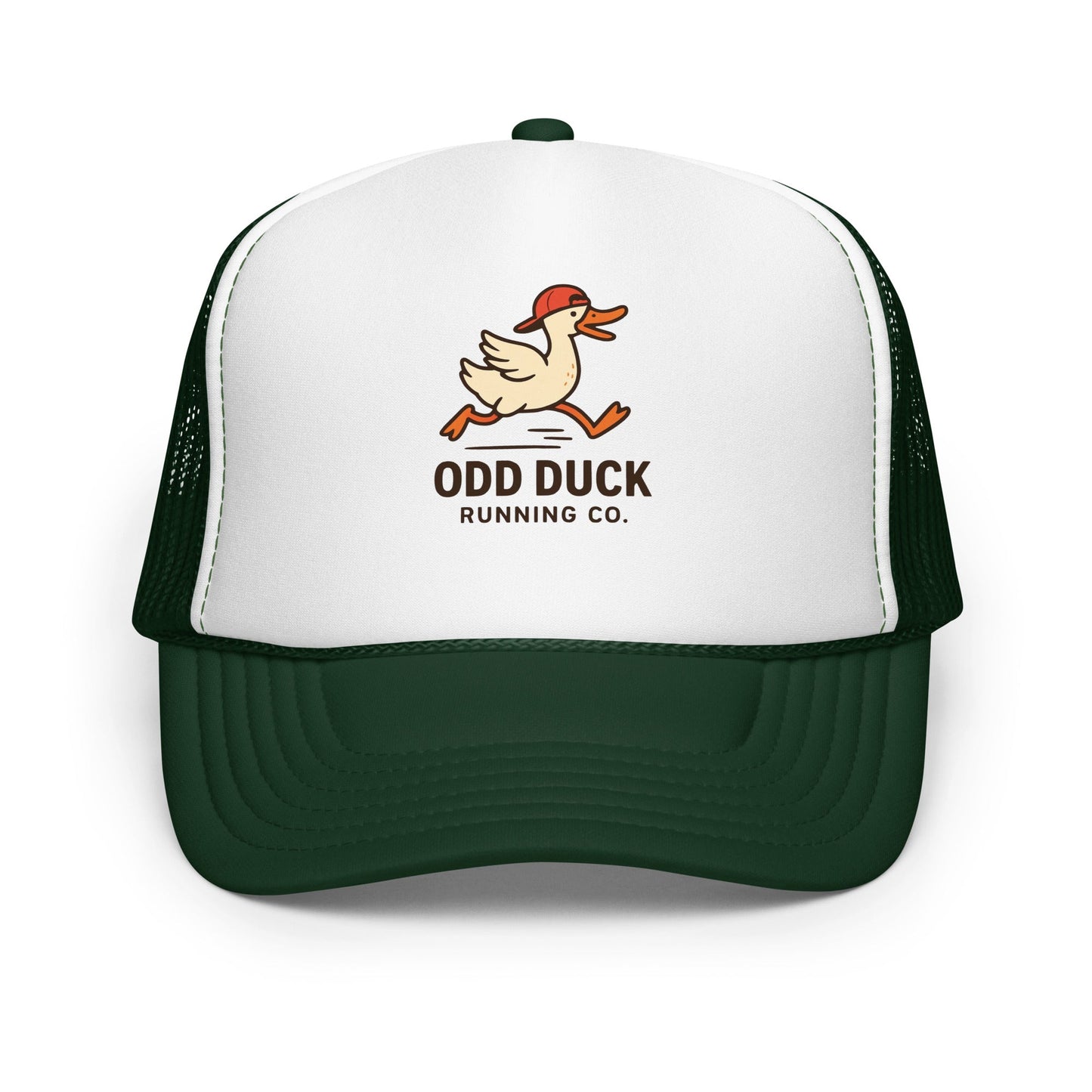 Odd Duck Running Company Trucker Hat - Dark Green /White/Dark Green - Sloth & Duck