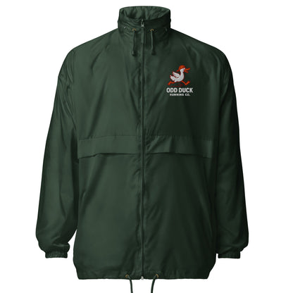 Odd Duck Unisex Windbreaker - Forest Green - Sloth & Duck