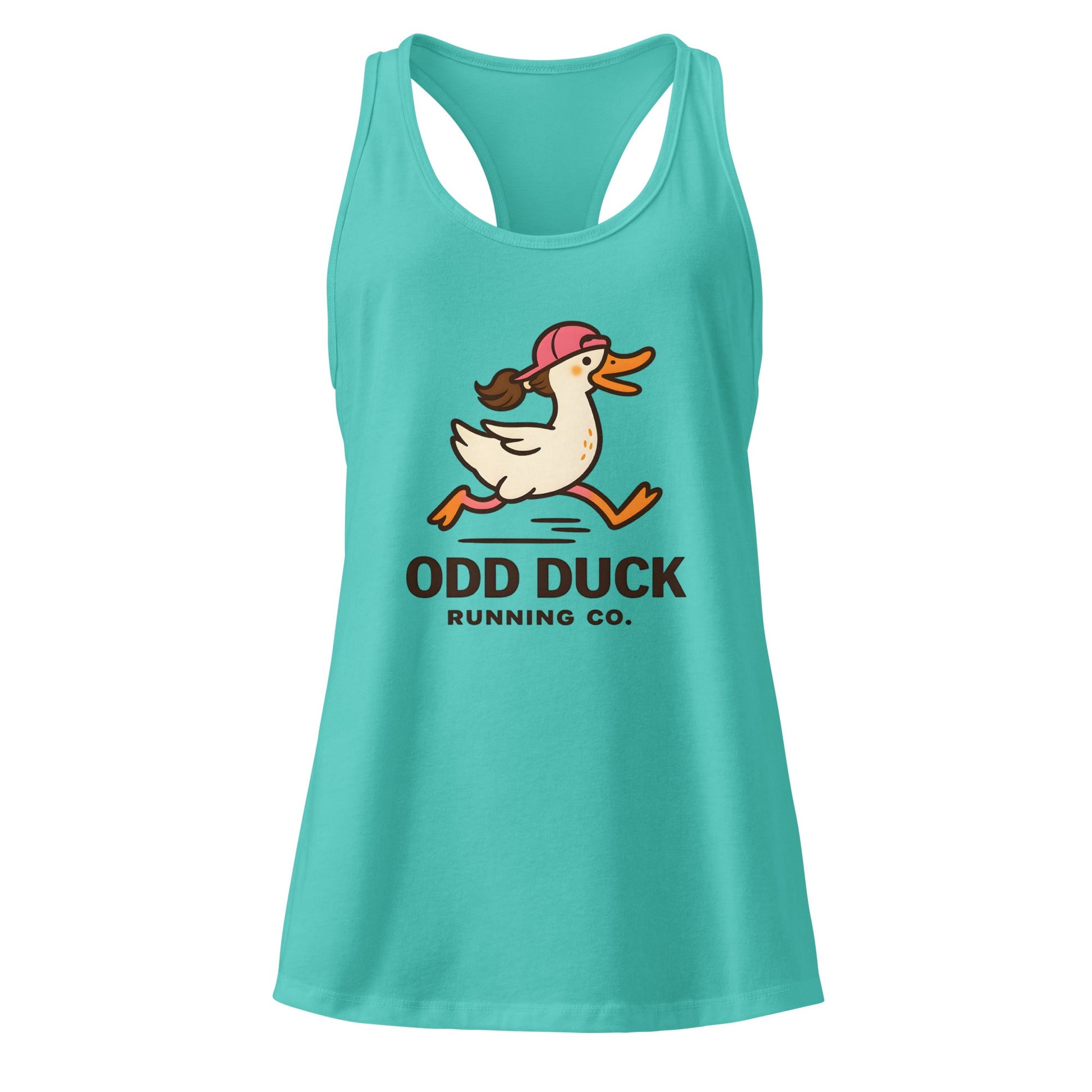 Odd Duck Women’s Fitted Racerback Tank Top - Tahiti Blue - Sloth & Duck