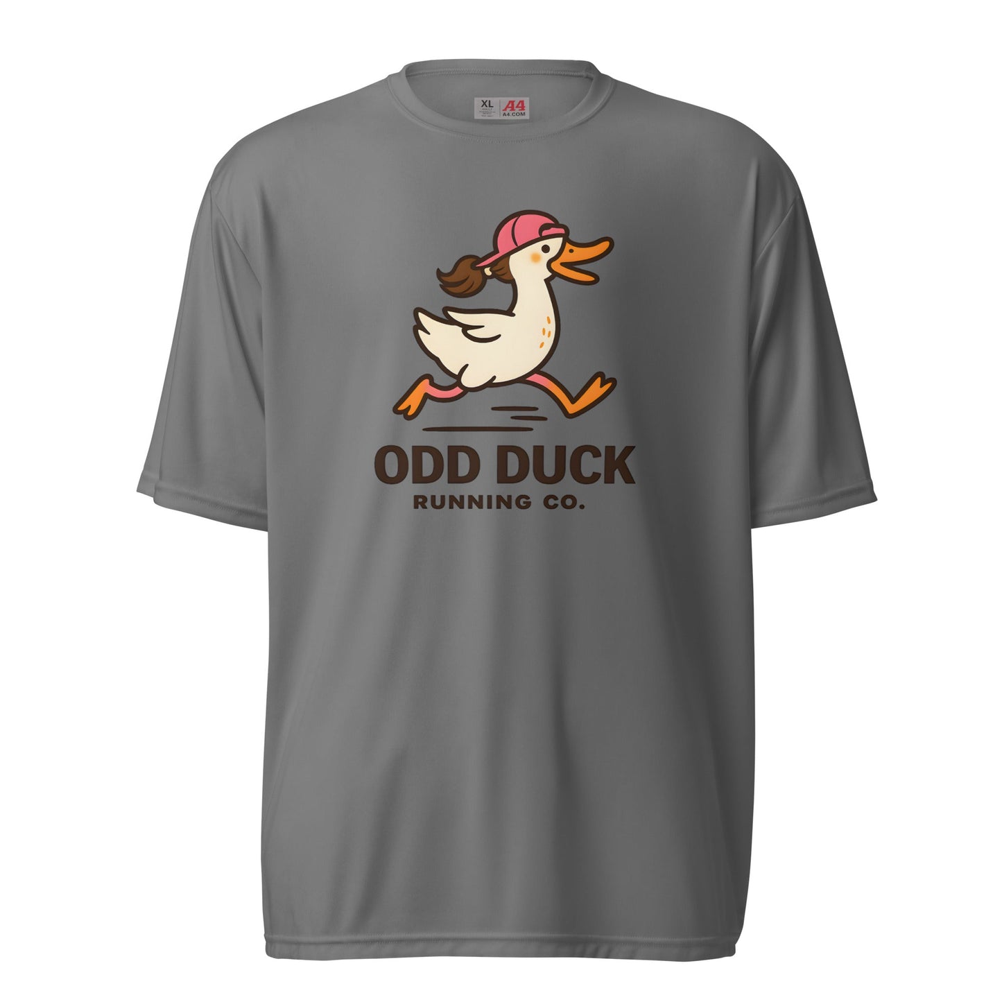 Odd Duck Womens Wicking Performance T-Shirt - Graphite - Sloth & Duck