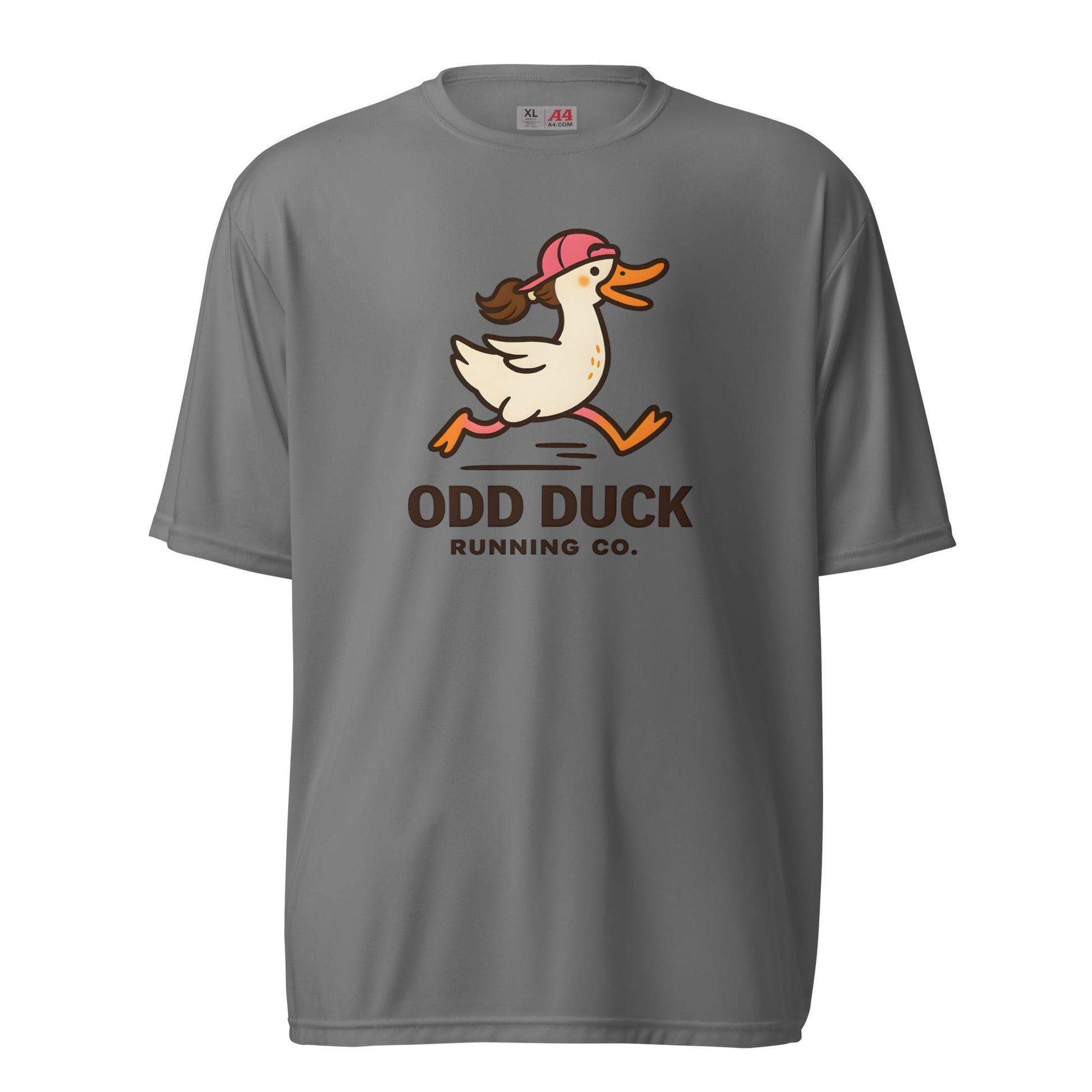 Odd Duck Womens Wicking Performance T-Shirt - Graphite - Sloth & Duck