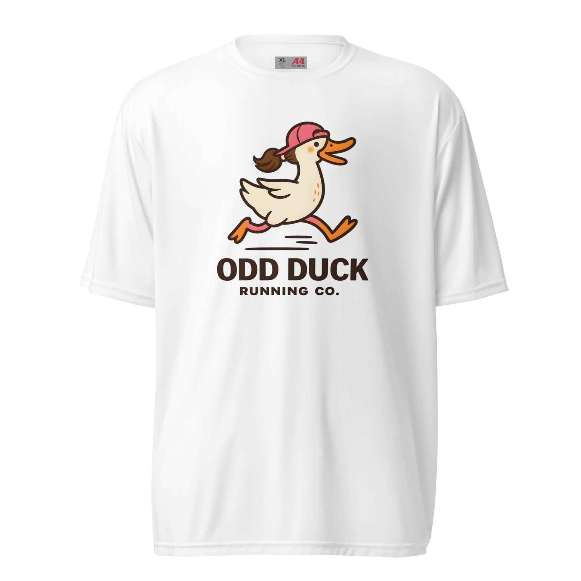 Odd Duck Womens Wicking Performance T-Shirt - White - Sloth & Duck