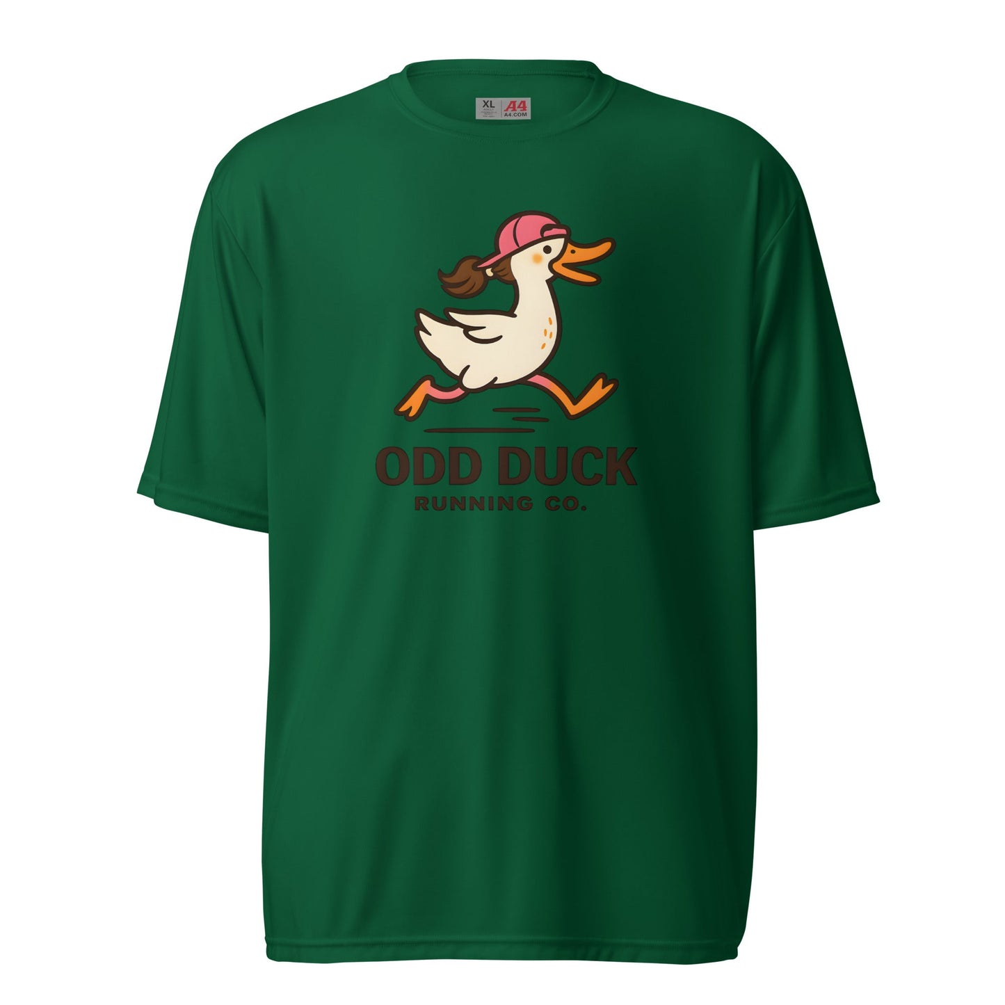 Odd Duck Womens Wicking Performance T-Shirt - Forest Green - Sloth & Duck