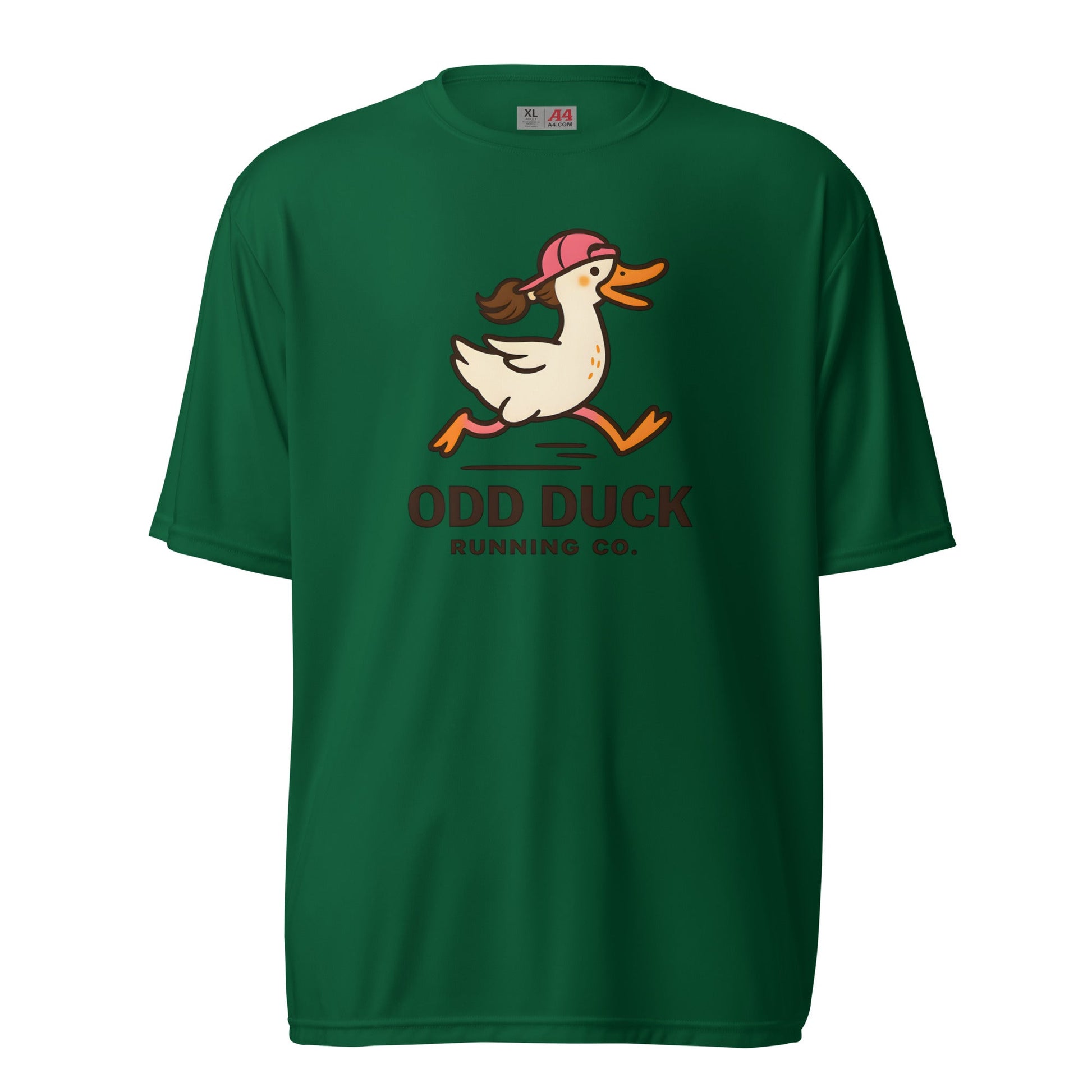 Odd Duck Womens Wicking Performance T-Shirt - Forest Green - Sloth & Duck