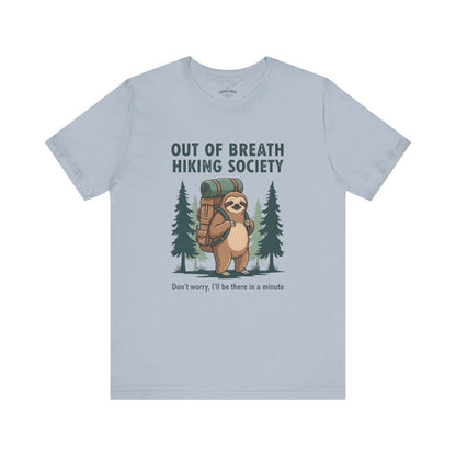 Out Of Breath Hiking Society Sloth T-Shirt | Funny Hiking Tee - S - Sloth & Duck