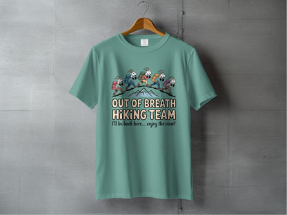 "Out of Breath Hiking Team" Goat T-Shirt - S - Sloth & Duck