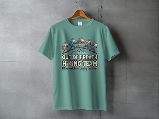 "Out of Breath Hiking Team" Goat T-Shirt - S - Sloth & Duck