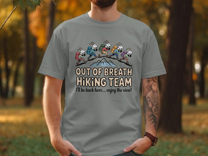 "Out of Breath Hiking Team" Goat T-Shirt - S - Sloth & Duck