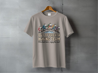 "Out of Breath Hiking Team" Goat T-Shirt - S - Sloth & Duck