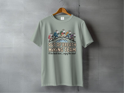 "Out of Breath Hiking Team" Goat T-Shirt - S - Sloth & Duck