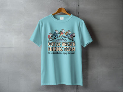 "Out of Breath Hiking Team" Goat T-Shirt - S - Sloth & Duck