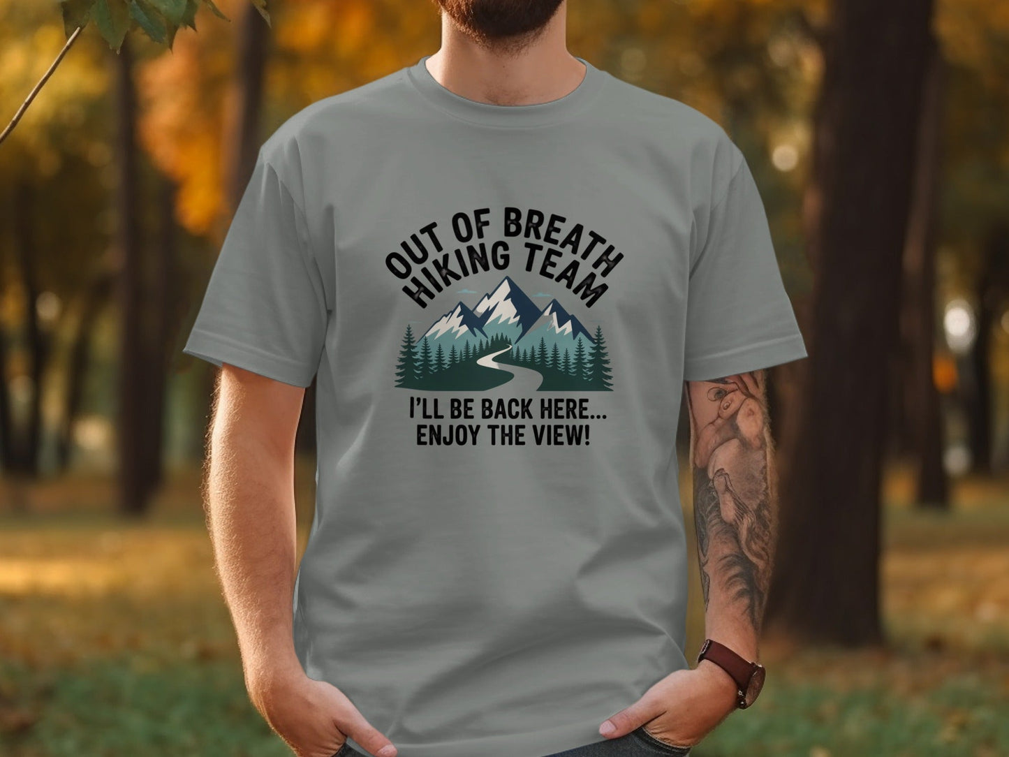 "Out of Breath Hiking Team" T Shirt - S - Sloth & Duck