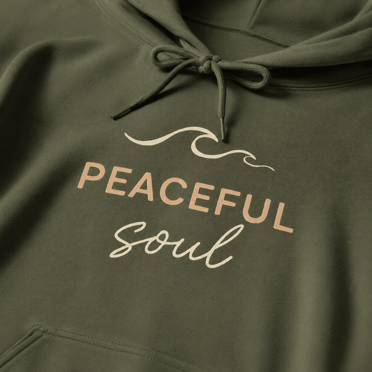"Peaceful Soul" Wave Graphic Comfort Hoodie -Dark Heather - Sloth & Duck