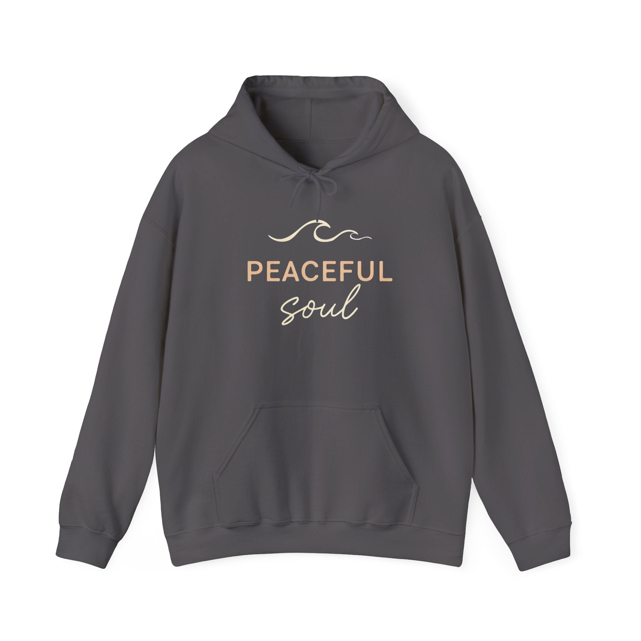 peaceful soul wave graphic  hoodie grey