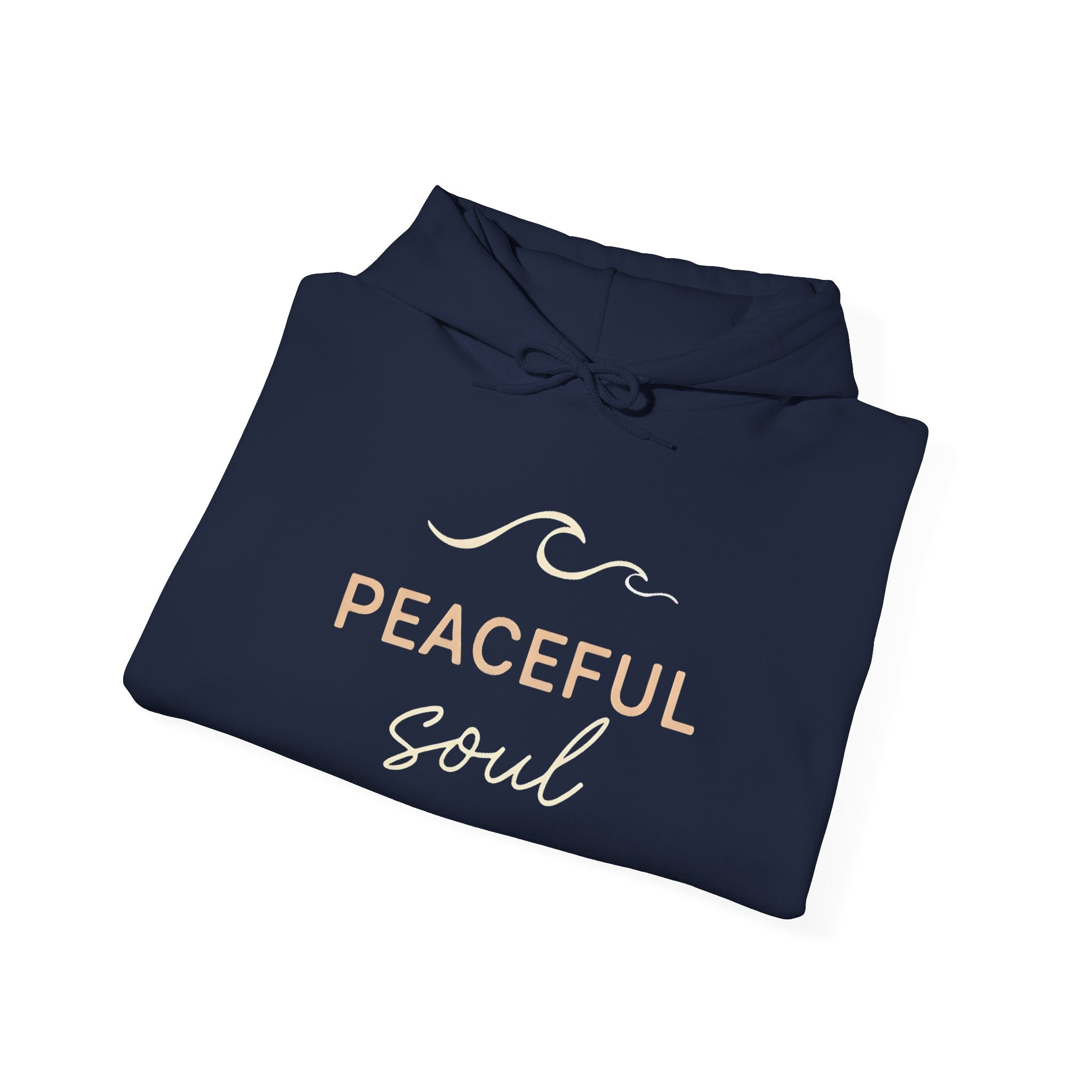 peaceful soul wave graphic navy blue hoodie