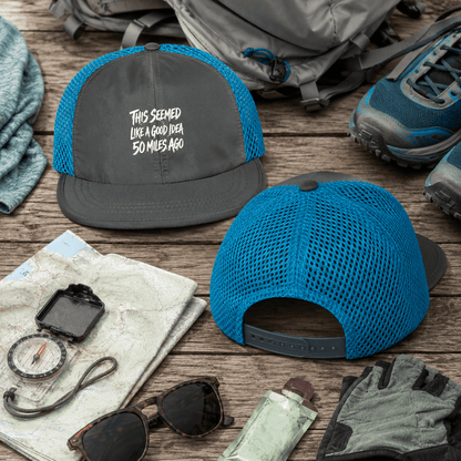 Performance Trail Running Hat - Charcoal/ Cyan - Sloth & Duck