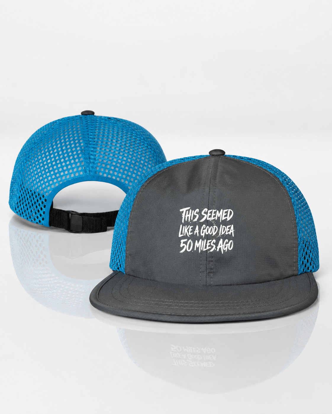 Performance Trail Running Hat - Charcoal/ Cyan - Sloth & Duck