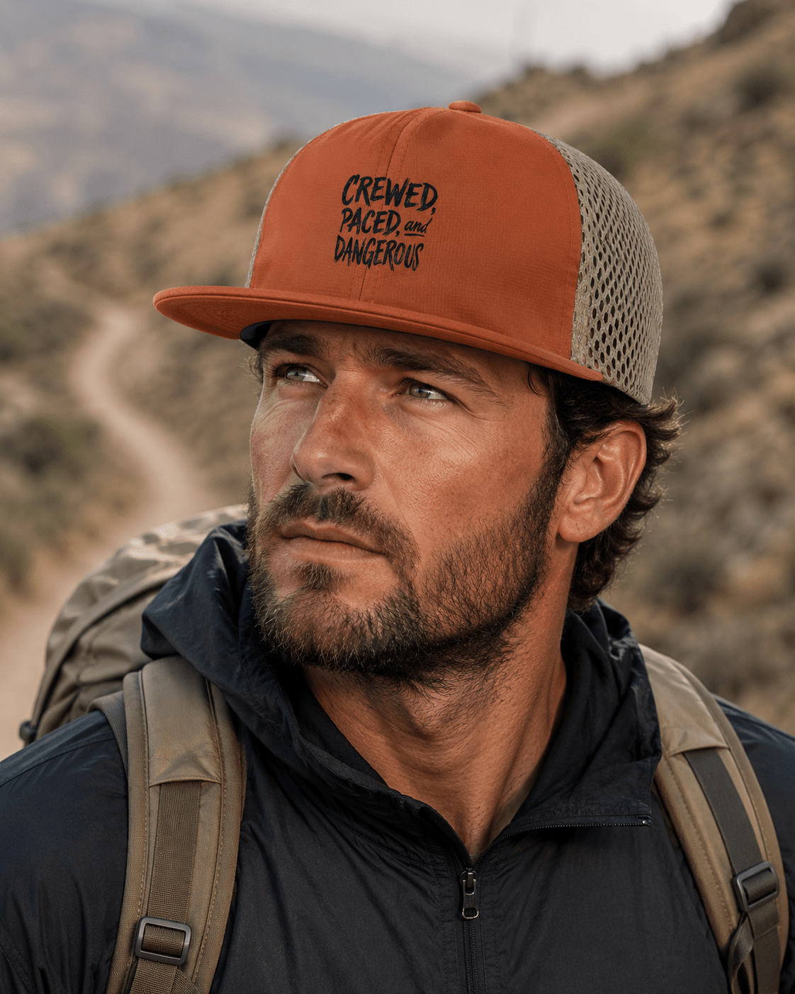 Performance Trail Running Hat - Texas Orange/ Khaki - Sloth & Duck