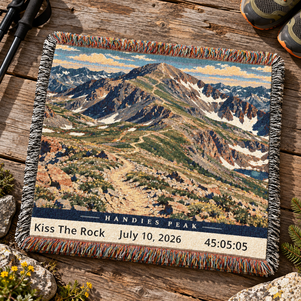 Personalized 100 Mile Finisher Blanket Hardrock -Artwork - Sloth & Duck