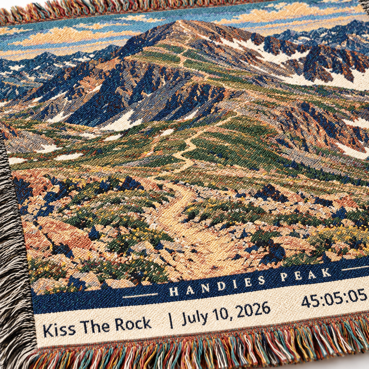 Personalized 100 Mile Finisher Blanket Hardrock -Artwork - Sloth & Duck