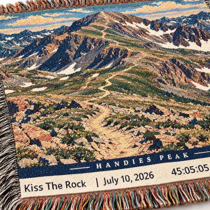 Personalized 100 Mile Finisher Blanket Hardrock -Artwork - Sloth & Duck