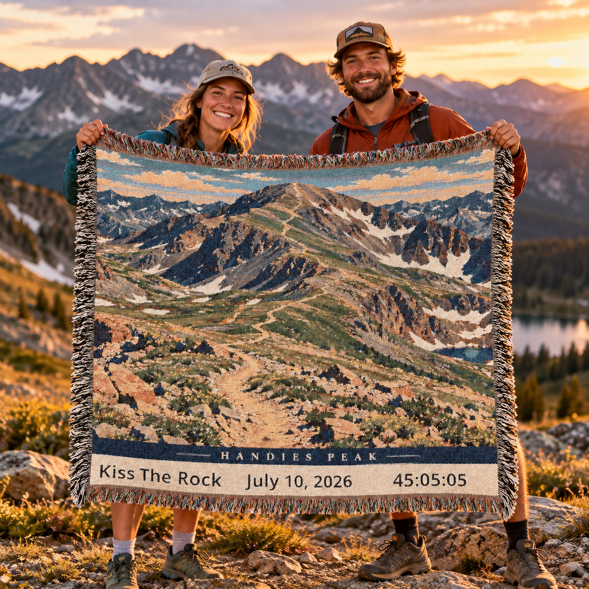 Personalized 100 Mile Finisher Blanket Hardrock -Artwork - Sloth & Duck