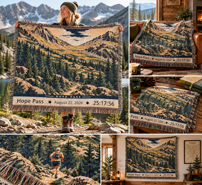Personalized 100 Mile Finisher Blanket Leadville, CO -Artwork - Sloth & Duck