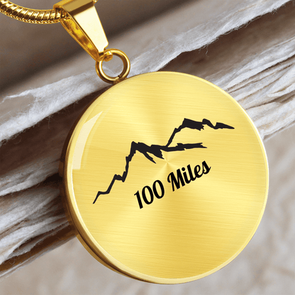Personalized 100 Miles Pendant - Luxury Necklace (Silver) - Sloth & Duck