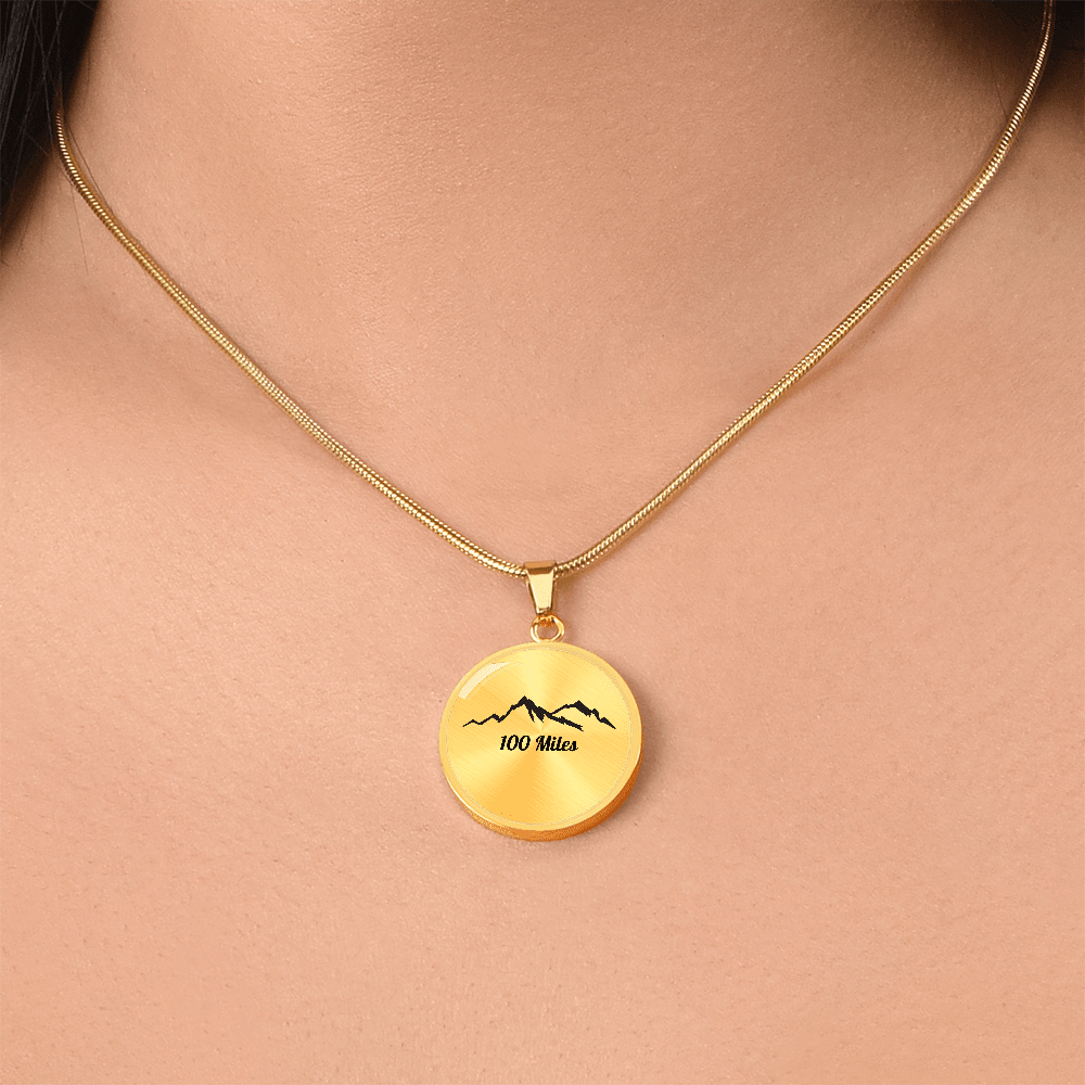 Personalized 100 Miles Pendant - Luxury Necklace (Silver) - Sloth & Duck