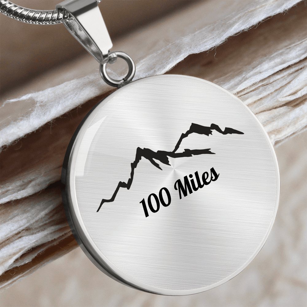 Personalized 100 Miles Pendant - Luxury Necklace (Silver) - Sloth & Duck