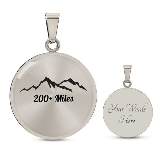 Personalized 200 Miles Pendant - Luxury Necklace (Silver) - Sloth & Duck