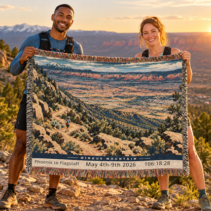 Personalized 250 Mile Finisher Blanket Phoenix to Flagstaff -Artwork - Sloth & Duck
