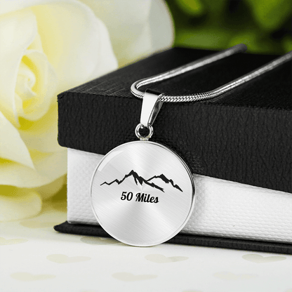 Personalized 50 Miles Necklace - Luxury Necklace (Silver) - Sloth & Duck
