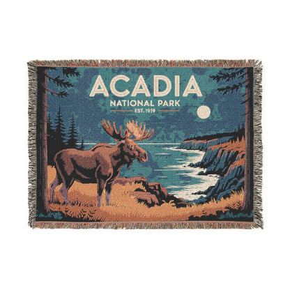Personalized Acadia National Park Woven Blanket - Artwork - Sloth & Duck
