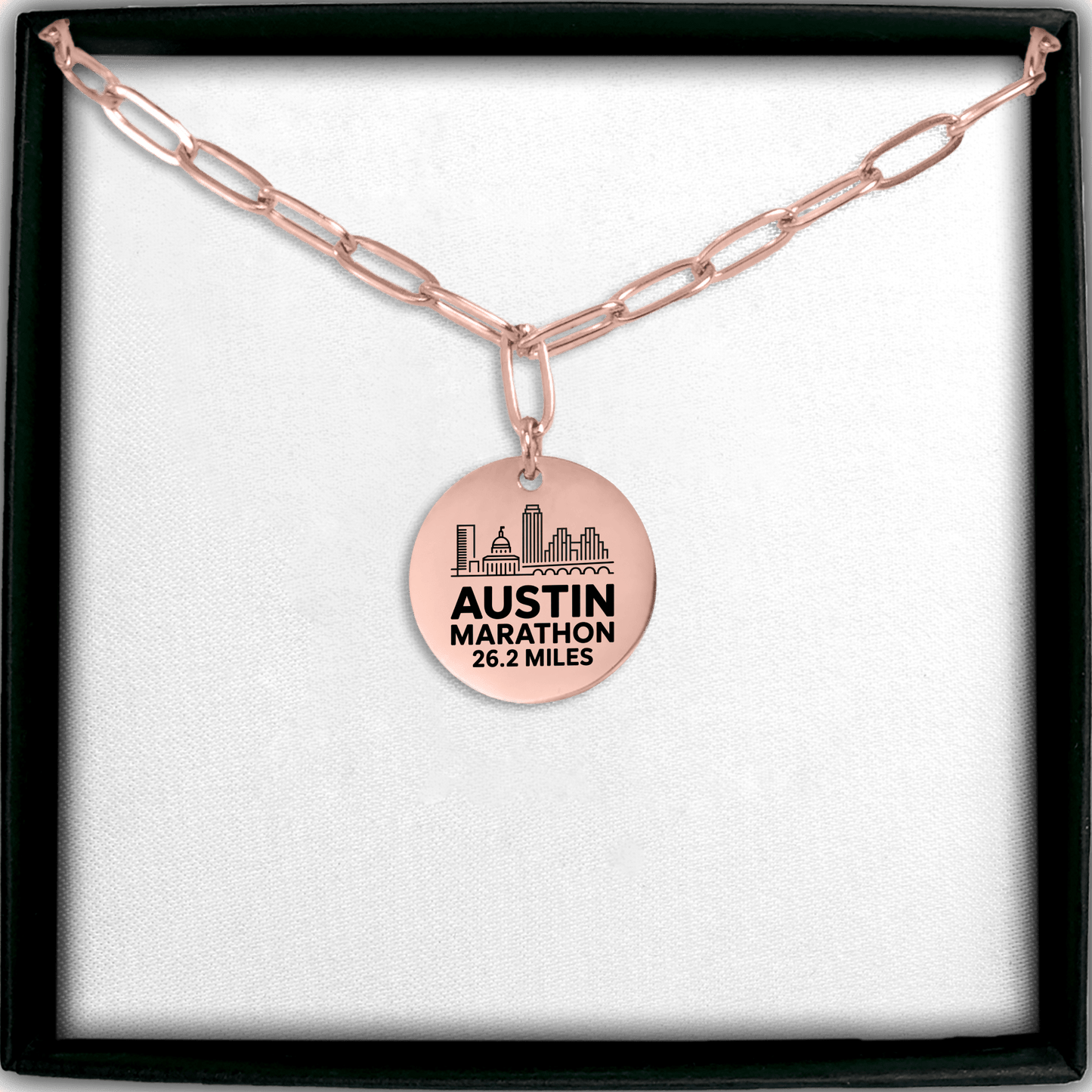 Personalized Austin Marathon Skyline Necklace 26.2 Miles - Without back engraving - Sloth & Duck