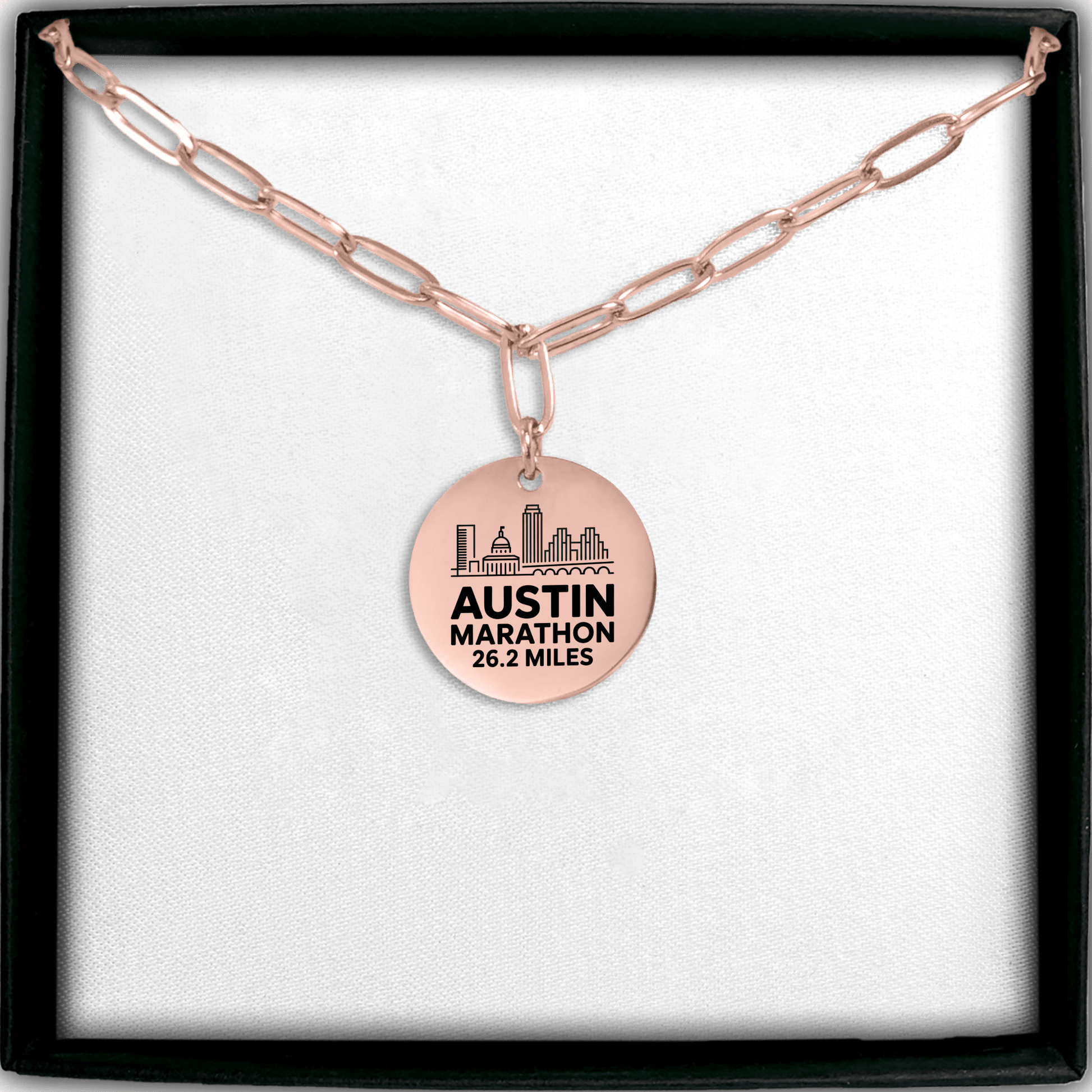 Personalized Austin Marathon Skyline Necklace 26.2 Miles - Without back engraving - Sloth & Duck