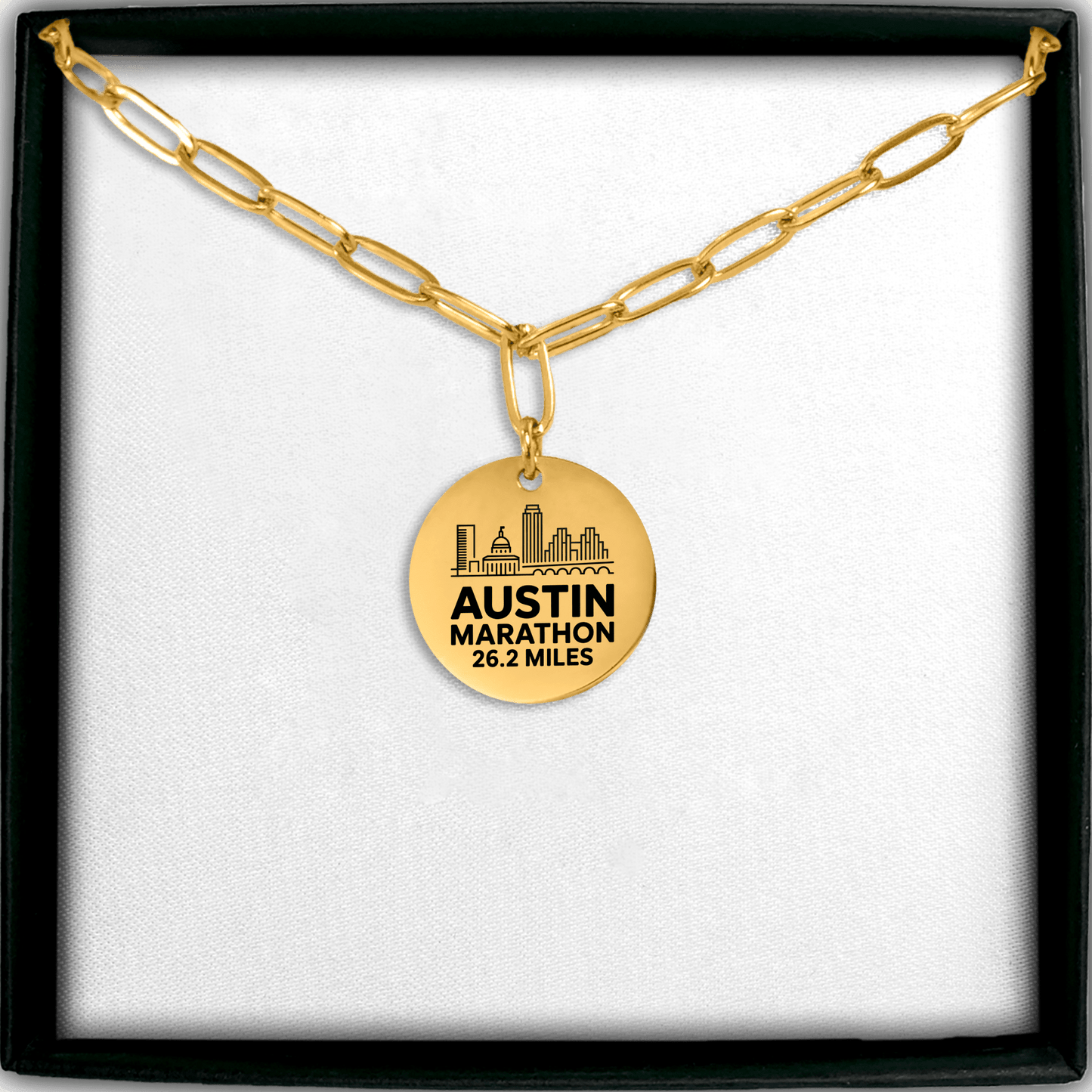 Personalized Austin Marathon Skyline Necklace 26.2 Miles - Without back engraving - Sloth & Duck