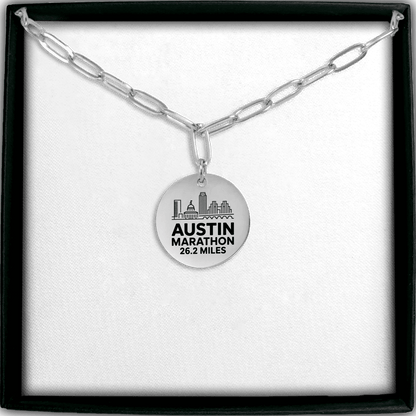 Personalized Austin Marathon Skyline Necklace 26.2 Miles - Without back engraving - Sloth & Duck