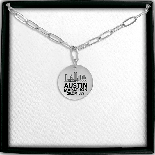 Personalized Austin Marathon Skyline Necklace 26.2 Miles - Without back engraving - Sloth & Duck