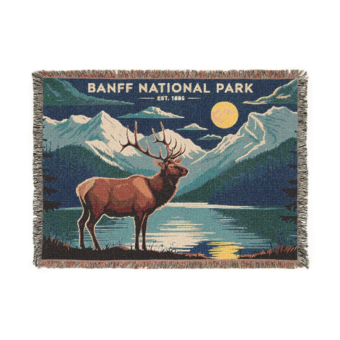 Personalized Banff National Park Woven Blanket - Artwork - Sloth & Duck