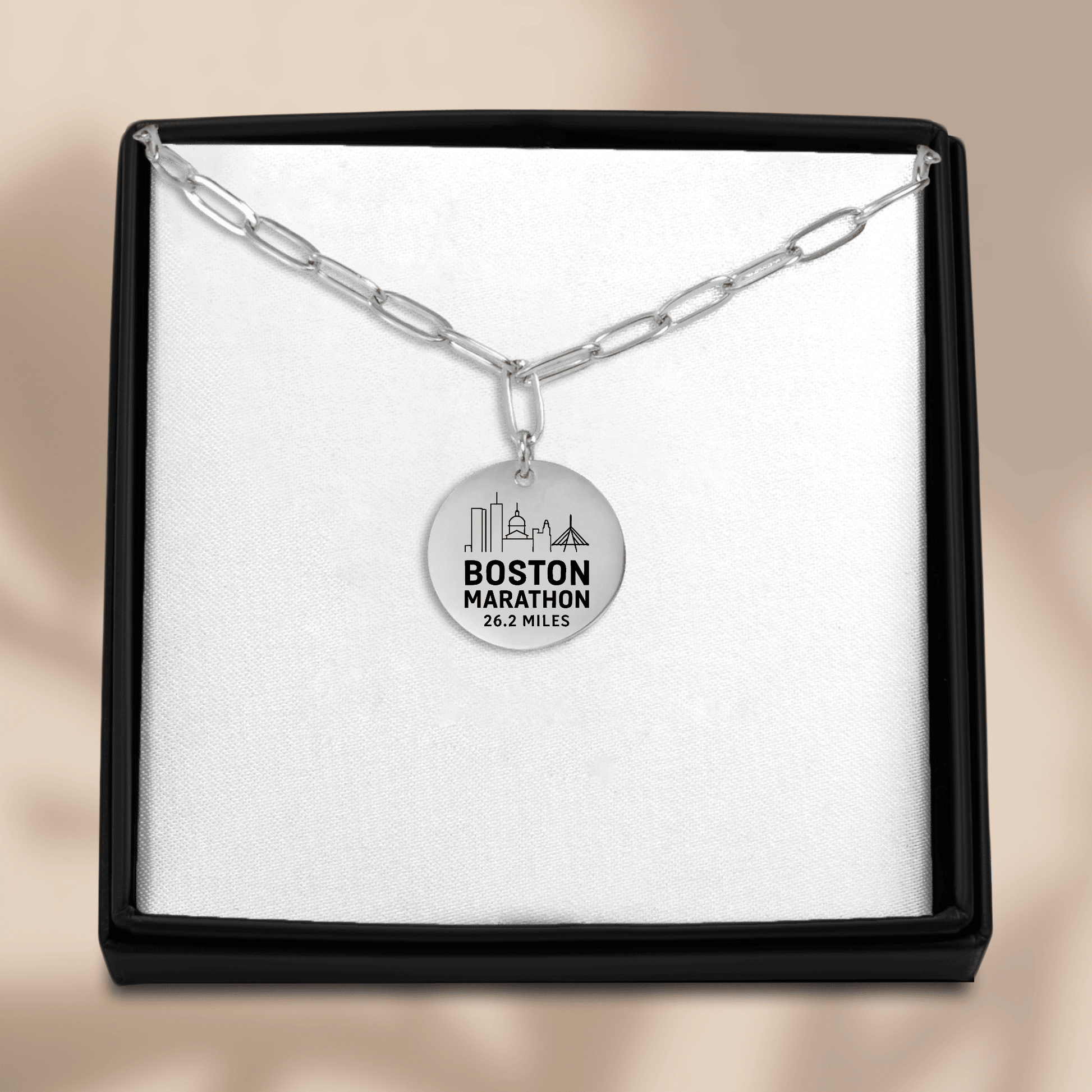 Personalized Boston Marathon Skyline Necklace 26.2 Miles - Without back engraving - Sloth & Duck