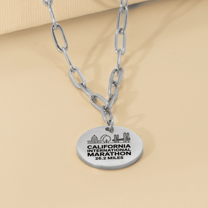 Personalized California International Marathon Skyline Necklace 26.2 Miles - Without back engraving - Sloth & Duck
