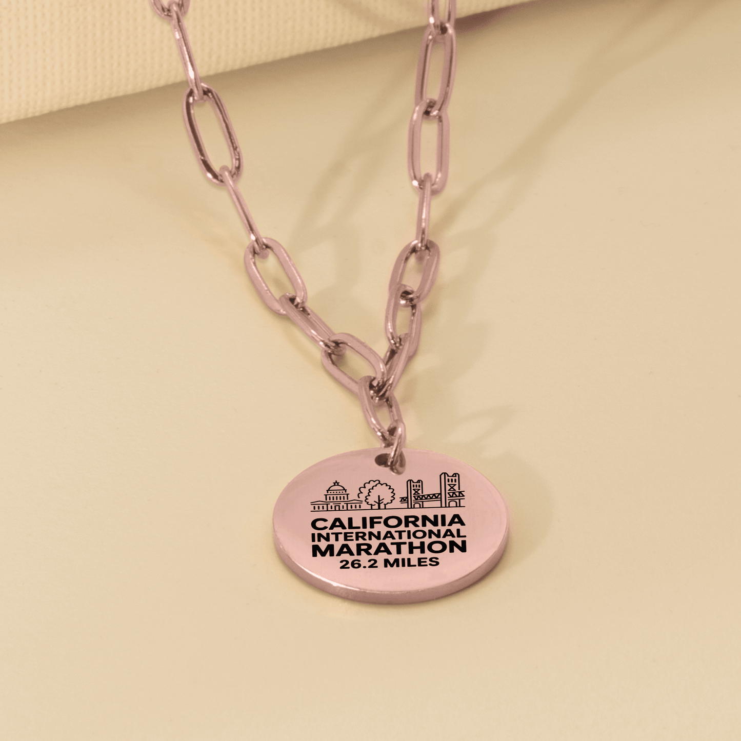 Personalized California International Marathon Skyline Necklace 26.2 Miles - Without back engraving - Sloth & Duck