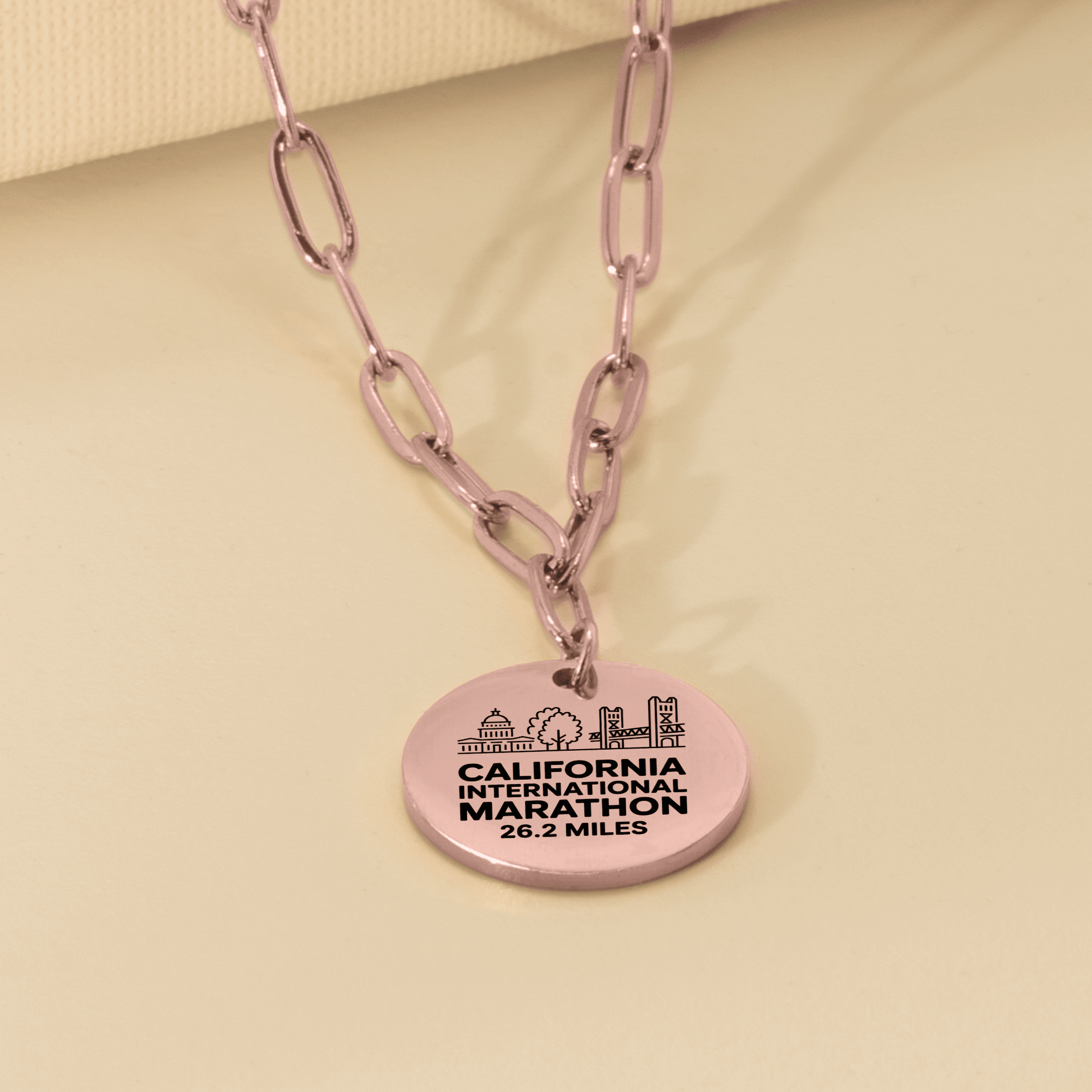 Personalized California International Marathon Skyline Necklace 26.2 Miles - Without back engraving - Sloth & Duck